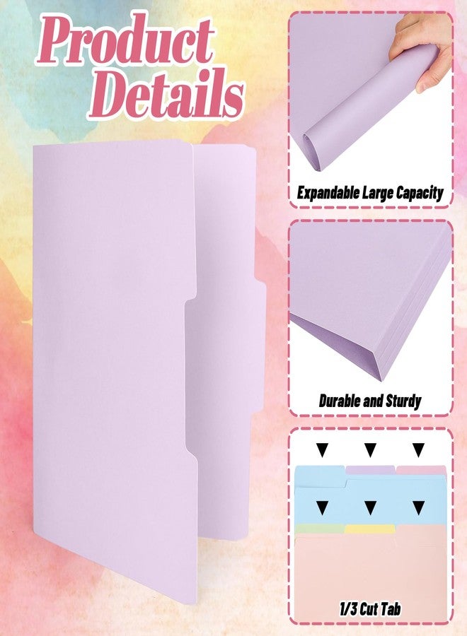 Whaline 24 Pack Pastel Colorful File Folders Letter Size 6 Macaron Colors File Pockets with 1/3 Cut Tab for Home Office Classroom Supplies, 8.9 x 11.6 Inch - Image 3